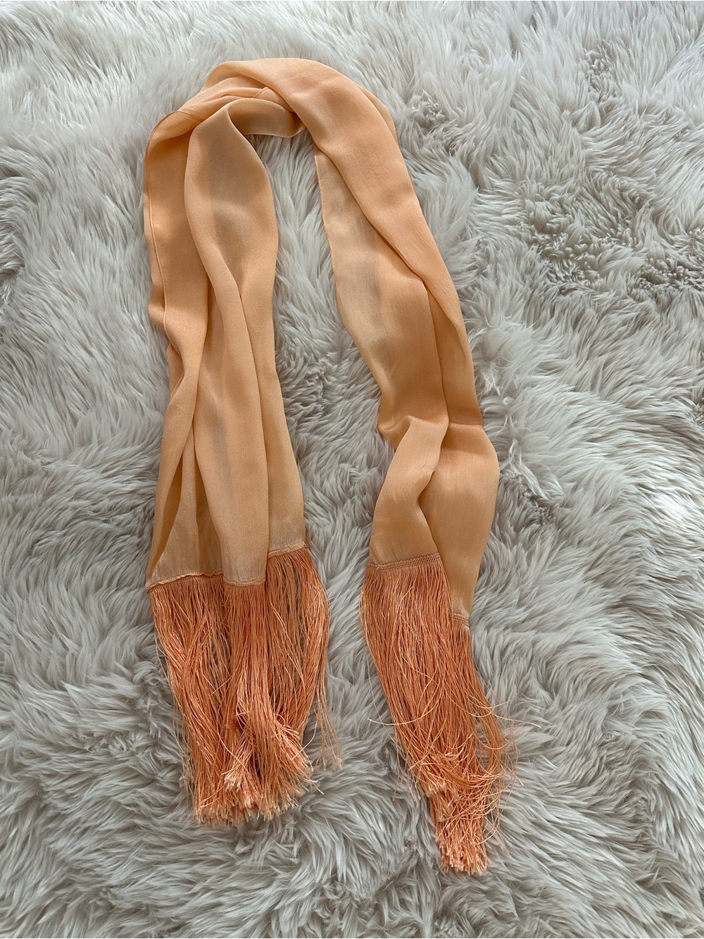 Peach Fringe Scarf - Women Accessories